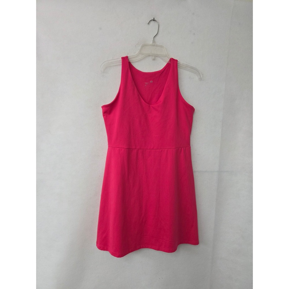 GapFit Active Dress Womens Medium Pink V-Neck Racerback Built-in Shorts GF007944